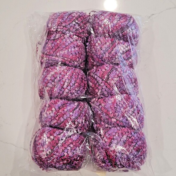 Fabu Muench Ribbon Yarns 4309 Purple 10 pc LOT Variegated  50g 72m DISC Spain - Picture 2 of 6